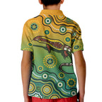 Goanna Aboriginal-style Dot Artwork Kid Polo Shirt