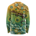 Goanna Aboriginal-style Dot Artwork Long Sleeve Shirt