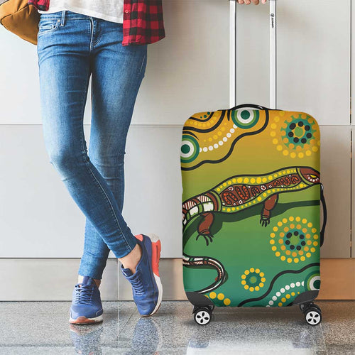 Goanna Aboriginal-style Dot Artwork Luggage Cover