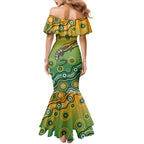 Goanna Aboriginal-style Dot Artwork Mermaid Dress