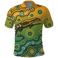 Goanna Aboriginal-style Dot Artwork Polo Shirt