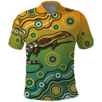 Goanna Aboriginal-style Dot Artwork Polo Shirt
