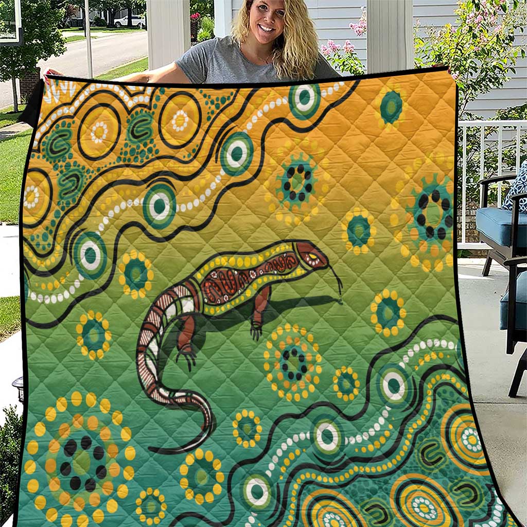 Goanna Aboriginal-style Dot Artwork Quilt