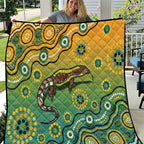 Goanna Aboriginal-style Dot Artwork Quilt