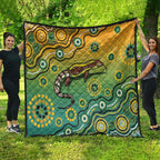 Goanna Aboriginal-style Dot Artwork Quilt