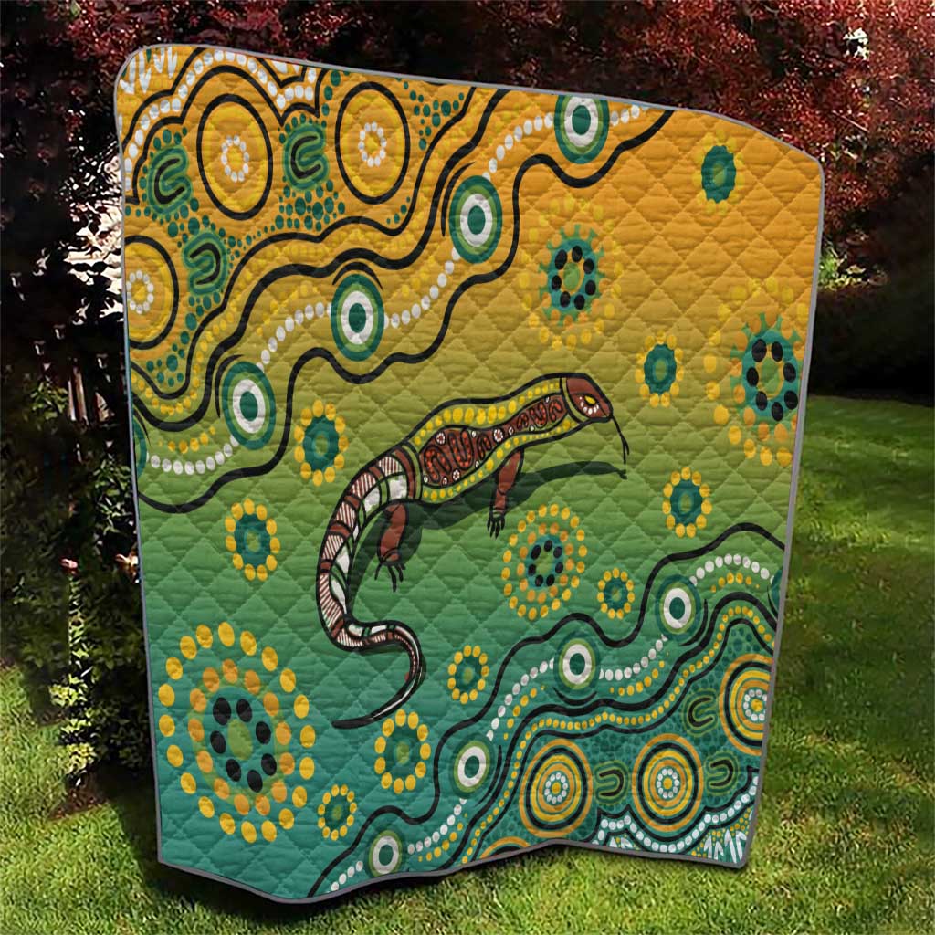 Goanna Aboriginal-style Dot Artwork Quilt