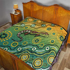 Goanna Aboriginal-style Dot Artwork Quilt