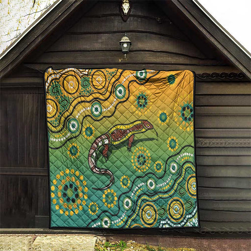 Goanna Aboriginal-style Dot Artwork Quilt