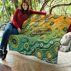 Goanna Aboriginal-style Dot Artwork Quilt
