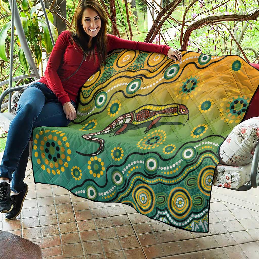 Goanna Aboriginal-style Dot Artwork Quilt