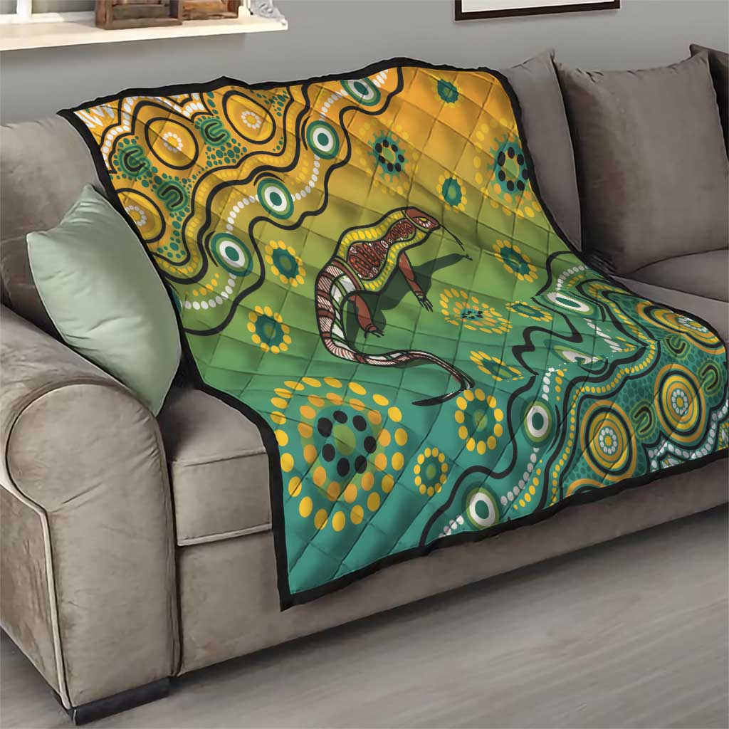 Goanna Aboriginal-style Dot Artwork Quilt