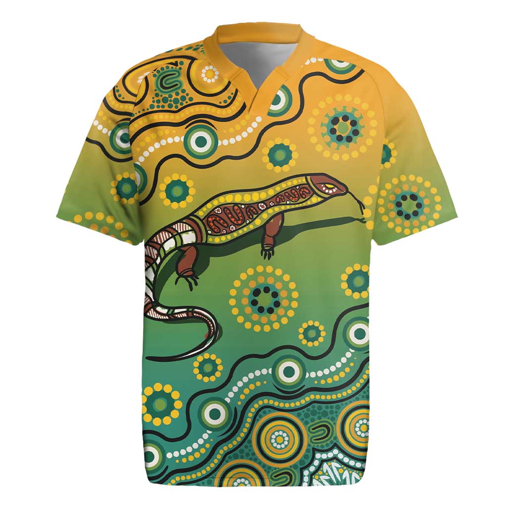 Goanna Aboriginal-style Dot Artwork Rugby Jersey
