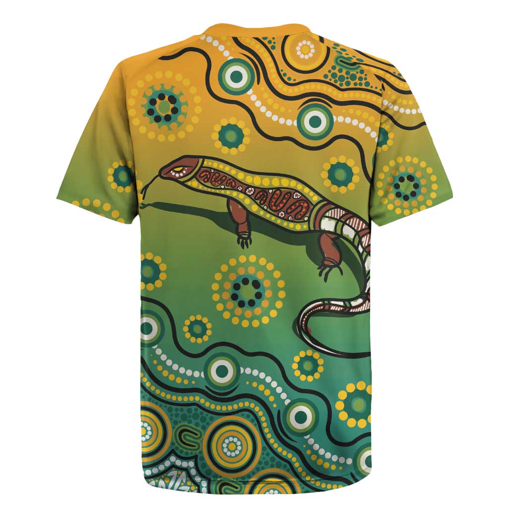 Goanna Aboriginal-style Dot Artwork Rugby Jersey
