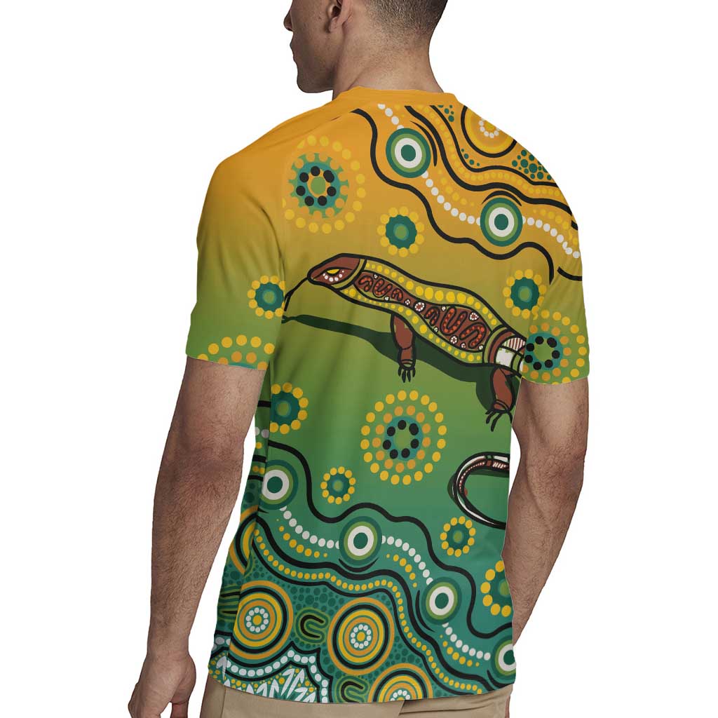 Goanna Aboriginal-style Dot Artwork Rugby Jersey