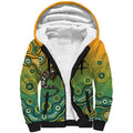 Goanna Aboriginal-style Dot Artwork Sherpa Hoodie