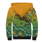 Goanna Aboriginal-style Dot Artwork Sherpa Hoodie