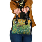 Goanna Aboriginal-style Dot Artwork Shoulder Handbag