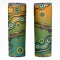 Goanna Aboriginal-style Dot Artwork Skinny Tumbler