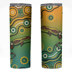 Goanna Aboriginal-style Dot Artwork Skinny Tumbler