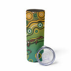 Goanna Aboriginal-style Dot Artwork Skinny Tumbler
