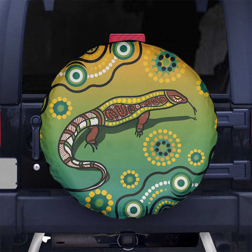 Goanna Aboriginal-style Dot Artwork Spare Tire Cover