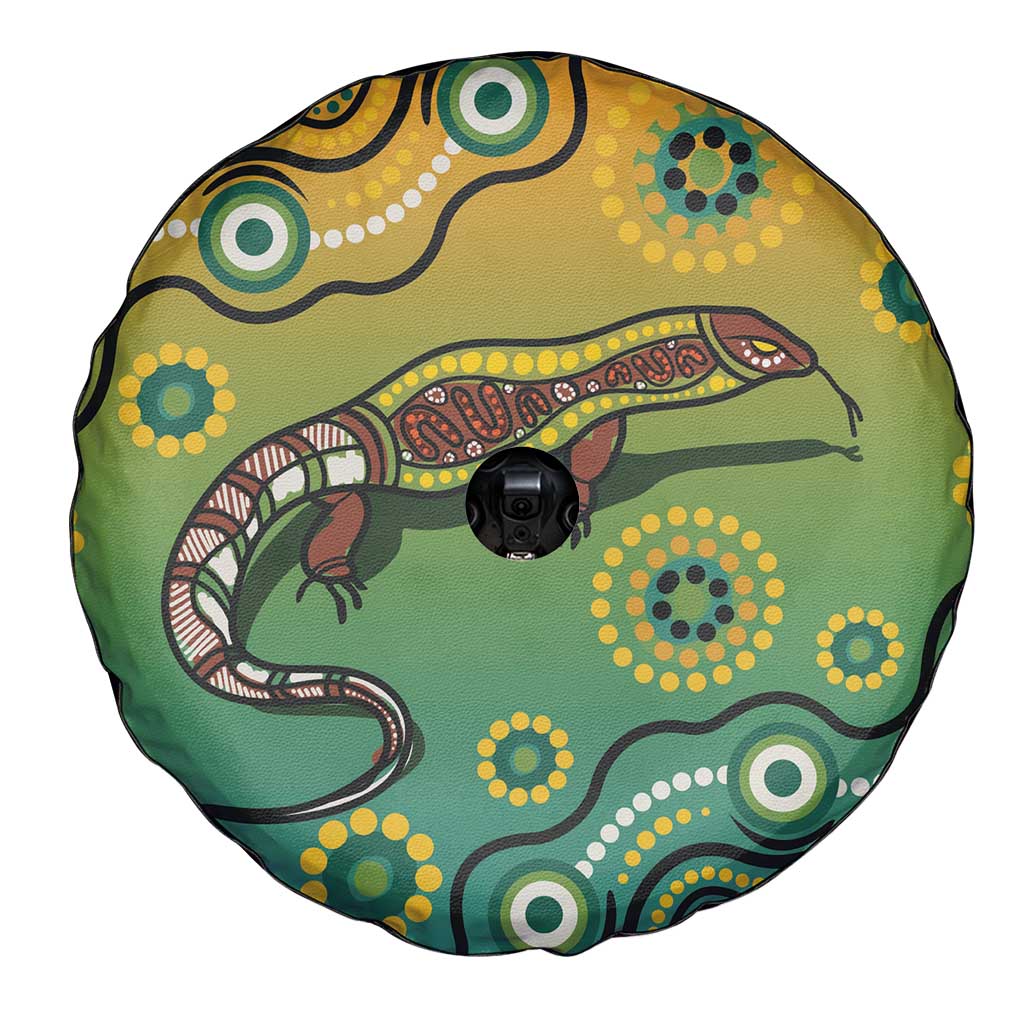 Goanna Aboriginal-style Dot Artwork Spare Tire Cover