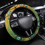Goanna Aboriginal-style Dot Artwork Steering Wheel Cover