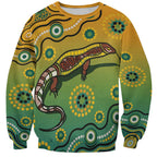 Goanna Aboriginal-style Dot Artwork Sweatshirt