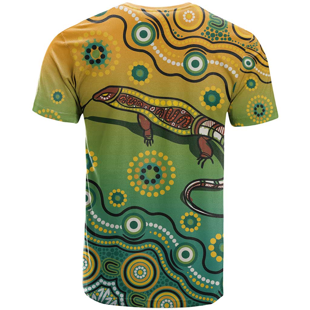 Goanna Aboriginal-style Dot Artwork T Shirt