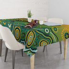 Goanna Aboriginal-style Dot Artwork Tablecloth