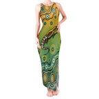 Goanna Aboriginal-style Dot Artwork Tank Maxi Dress