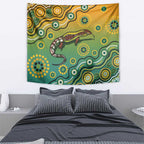 Goanna Aboriginal-style Dot Artwork Tapestry