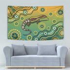 Goanna Aboriginal-style Dot Artwork Tapestry