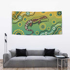 Goanna Aboriginal-style Dot Artwork Tapestry