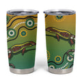 Goanna Aboriginal-style Dot Artwork Tumbler Cup