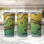 Goanna Aboriginal-style Dot Artwork Tumbler Cup