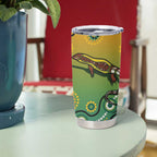 Goanna Aboriginal-style Dot Artwork Tumbler Cup