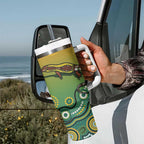Goanna Aboriginal-style Dot Artwork Tumbler With Handle