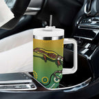 Goanna Aboriginal-style Dot Artwork Tumbler With Handle