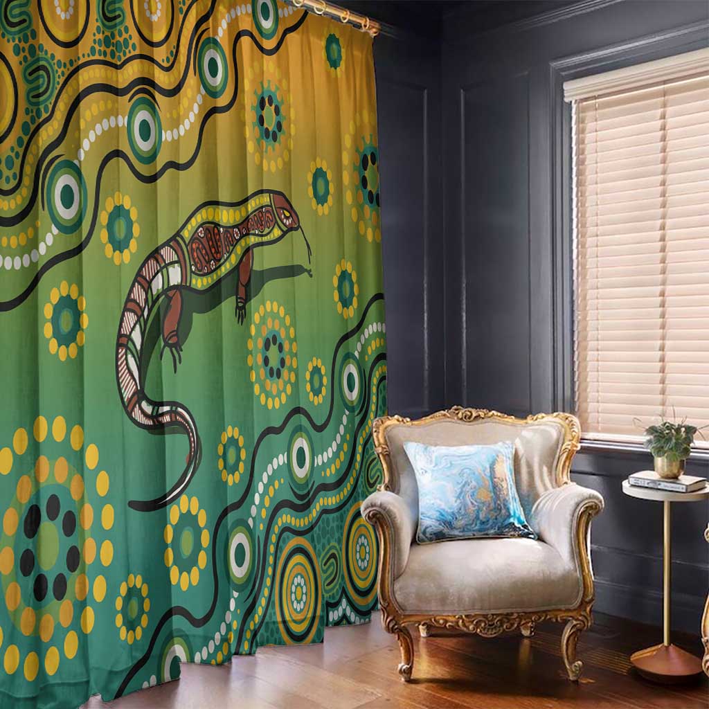 Goanna Aboriginal-style Dot Artwork Window Curtain