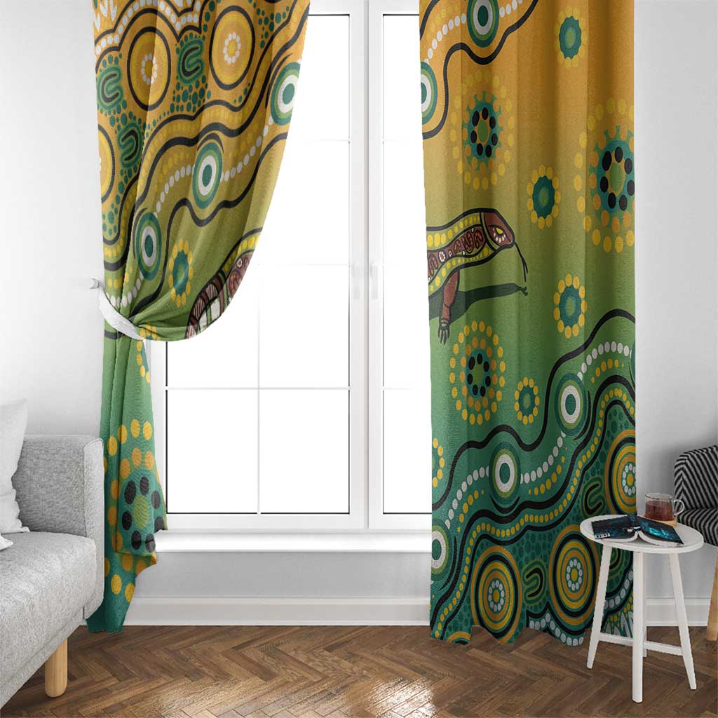 Goanna Aboriginal-style Dot Artwork Window Curtain