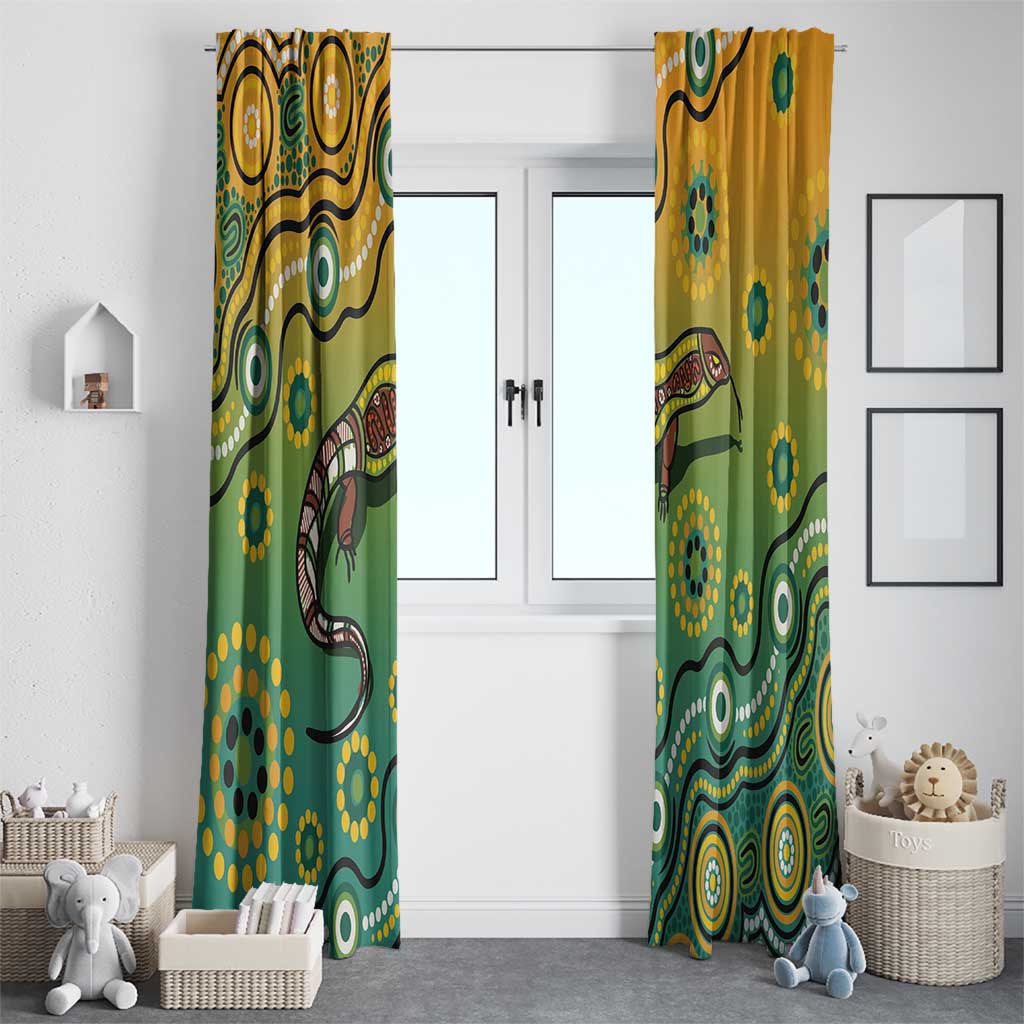 Goanna Aboriginal-style Dot Artwork Window Curtain