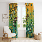 Goanna Aboriginal-style Dot Artwork Window Curtain