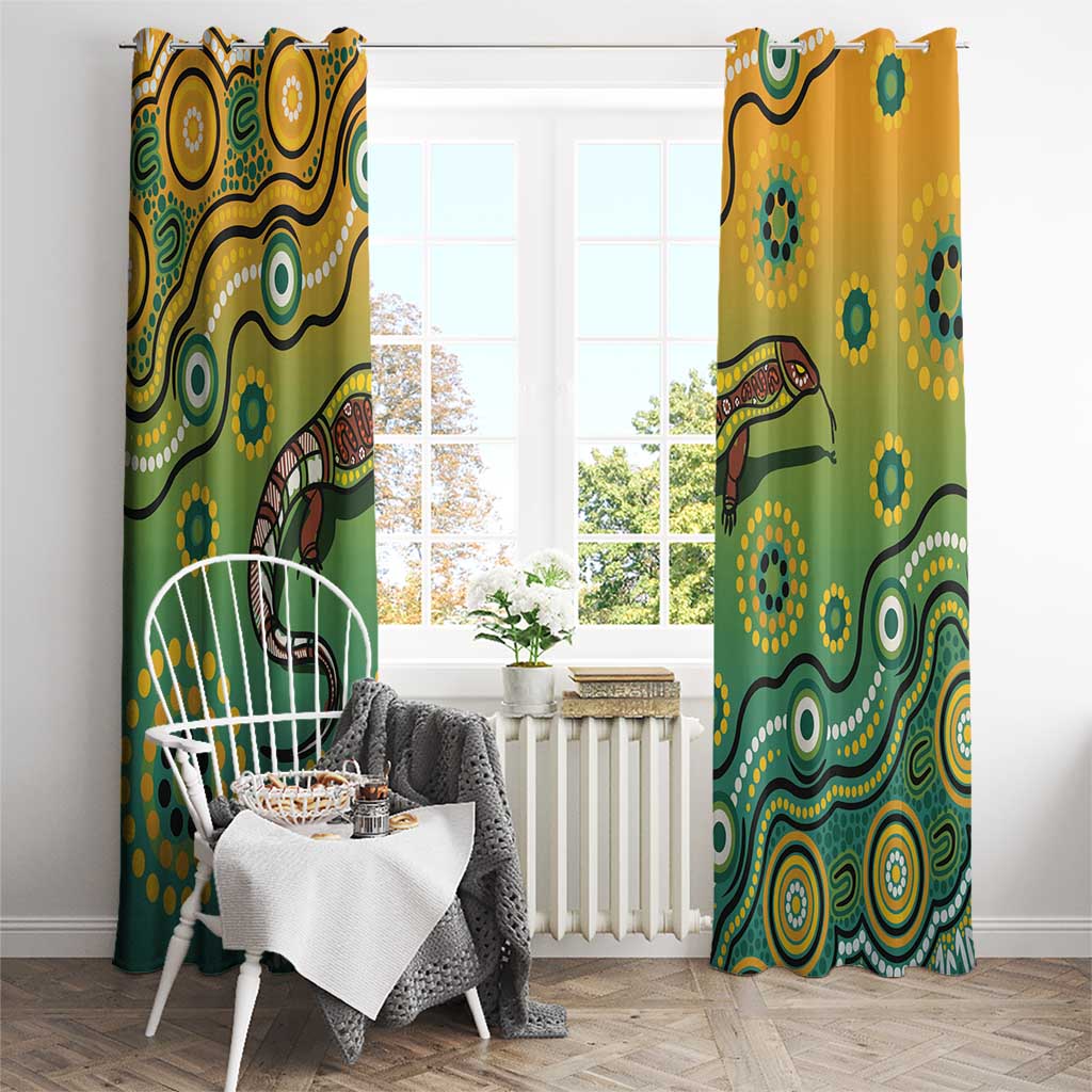 Goanna Aboriginal-style Dot Artwork Window Curtain