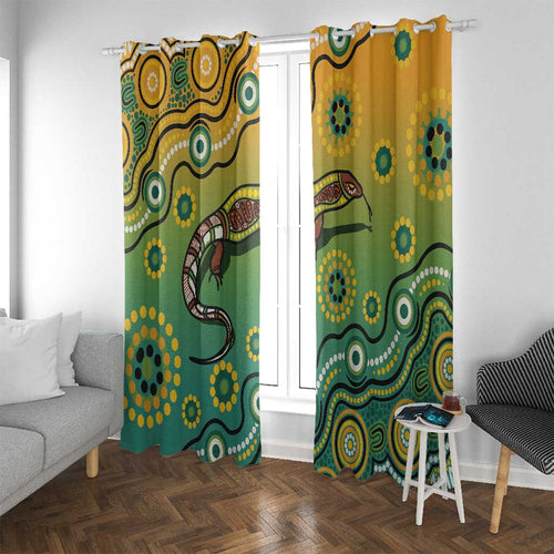 Goanna Aboriginal-style Dot Artwork Window Curtain