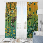Goanna Aboriginal-style Dot Artwork Window Curtain