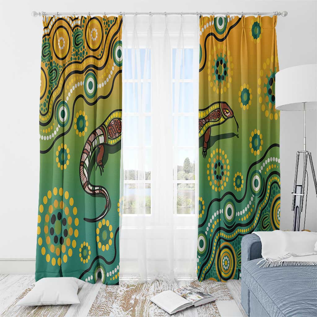 Goanna Aboriginal-style Dot Artwork Window Curtain