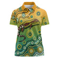 Goanna Aboriginal-style Dot Artwork Women Polo Shirt