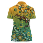Goanna Aboriginal-style Dot Artwork Women Polo Shirt