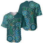 Green Platypus Aboriginal Art Baseball Jersey